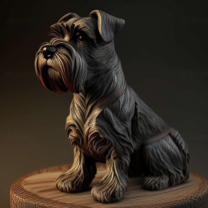 3D model Zwergschnauzer dog (STL)